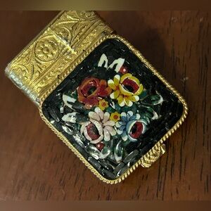Vintage Tiny Micro Mosaic Pill Trinket Box Made in Italy